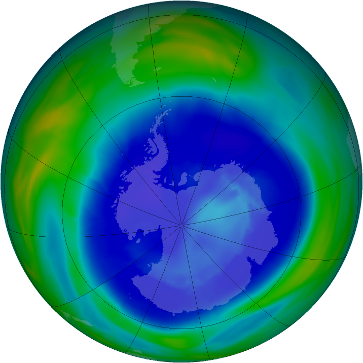 Antarctic ozone map for 04 September 2006
